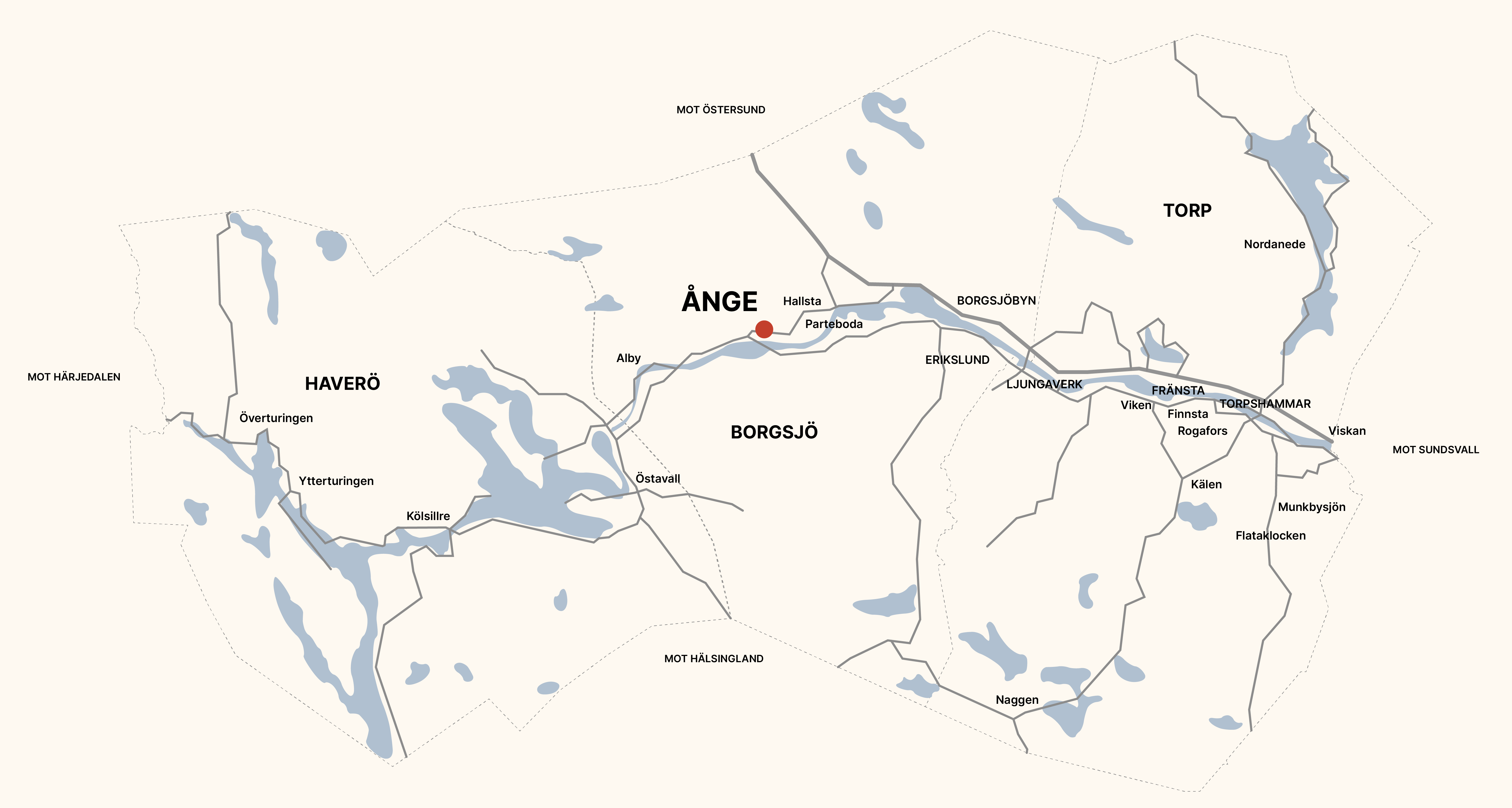 Karta över Ånge kommun